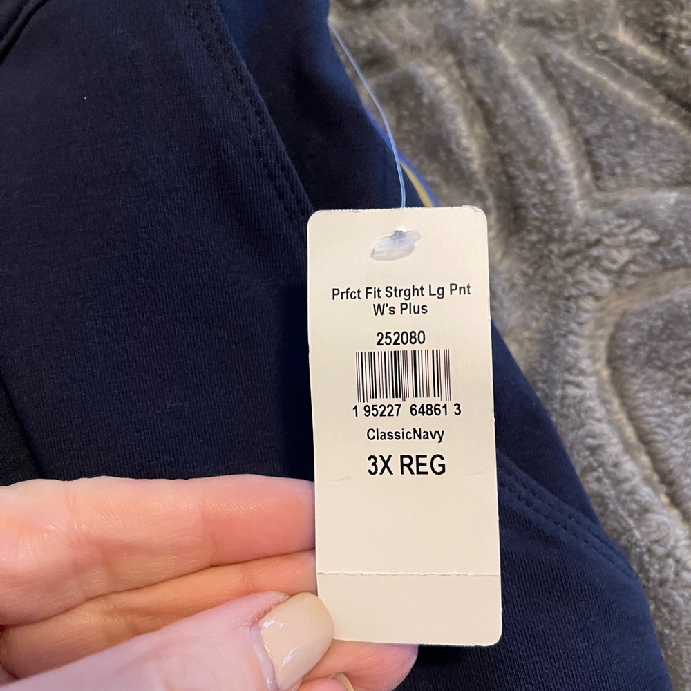 LL Bean Women’s Perfect Pants Straight Leg Classic Navy Size 3X Pull On NWT - Picture 5 of 8